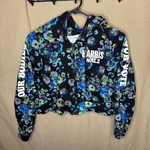 Ulla Johnson Designers for Democracy Harris Walz Floral Cropped Zip Hoodie MD
